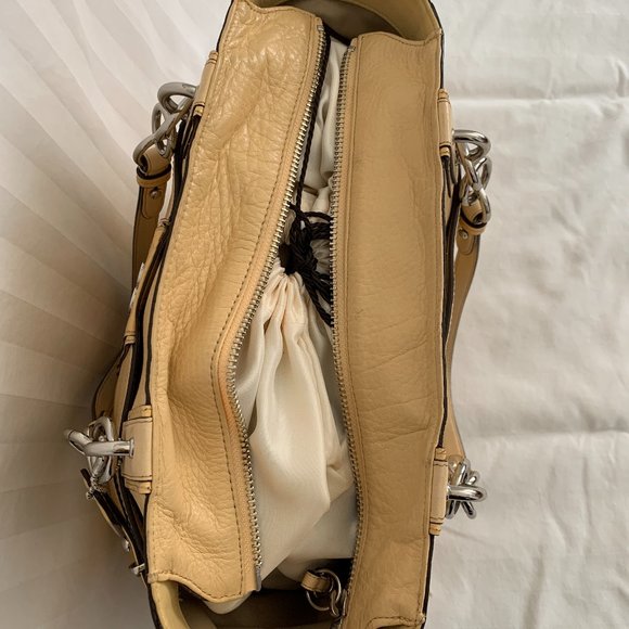 COACH COLETTE LG PEBBLED LEATHER STRIPE TOTE - Picture 4 of 10